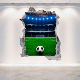 Vinyl wall broken 3D football stadium