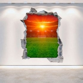 Vinyl football stadium broken 3D wall