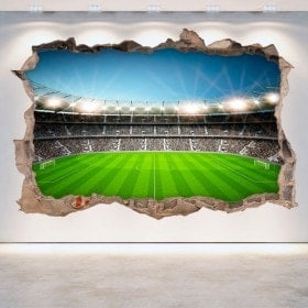 Vinyl football stadium broken 3D wall English 5380