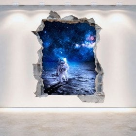 Vinyl 3D wall broken astronaut on the Moon