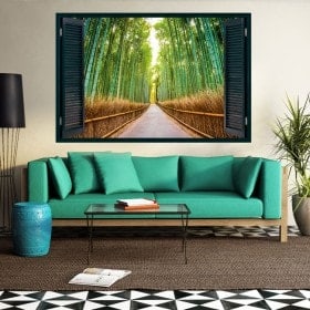 Windows 3D road and bamboos