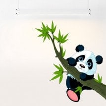 Children's vinyl bear Panda and branch tree