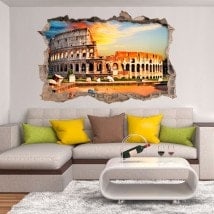 Vinyl wall-broken Colosseum Rome 3D