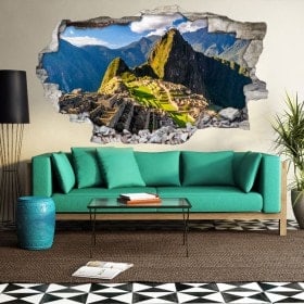 3D vinyl hole wall Machu Picchu