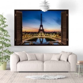 Vinyl Windows Paris Eiffel Tower