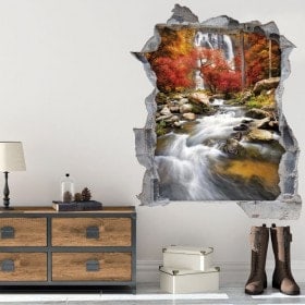 Vinyl 3D waterfall in autumn