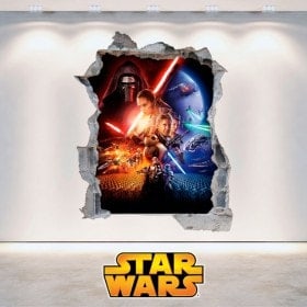 Vinyl Star Wars wall broken 3D