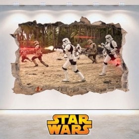 Star Wars stickers hole 3D wall