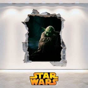 Wall vinyl Star Wars Yoda 3D