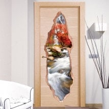 Vinyl door waterfall nature 3D