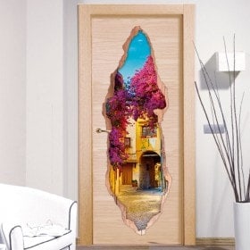 Vinyl doors houses of people's 3D