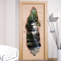 Vinyl door mountain waterfall 3D