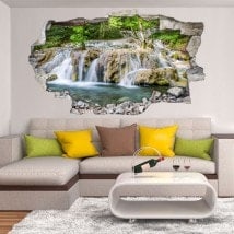 Vinyl decorative waterfalls in the forest 3D