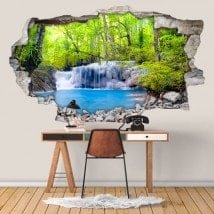 Vinyl 3D waterfalls in the rainforest