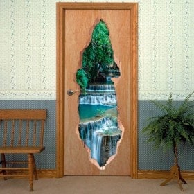 Vinyl doors 3D waterfalls nature