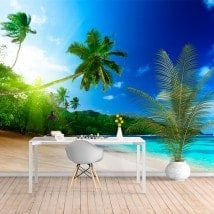 Photo wall murals of vinyl Palms Sunset Beach