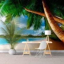 Photo wall murals Palm trees on the beach
