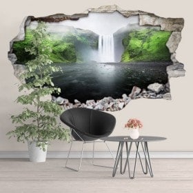 Vinyl in 3D mountain waterfall