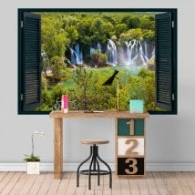 Vinyl Windows waterfalls nature 3D