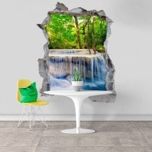 Decorative vinyl 3D waterfalls in nature