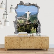 Decorative vinyl 3D Christ the Redeemer