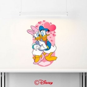 Luminescent panels dividing fluowall Daisy and duck Donald