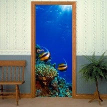 Vinyls for doors fish in the sea