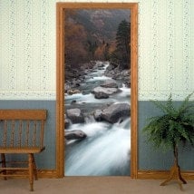 Decorative vinyl doors Brook mountains