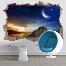 3D Vinyl Magic Sunset Hole Wall