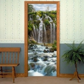 Vinyl decorative doors waterfalls mountains