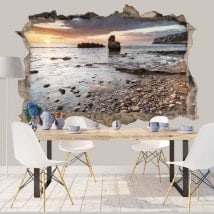 Decorative vinyl 3d sunrise mediterranean coast