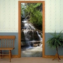 Doors decals mountain waterfall