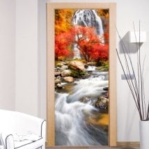 Vinyl doors waterfall nature