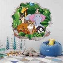 Children's 3D vinyl animals zoo