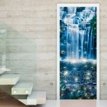 Stickers doors magical waterfall