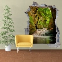 Wall decals Finnich Glen Scotland waterfalls 3D