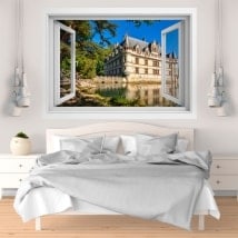 3D vinyl window castle of Azay-le-rideau France