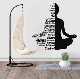 Wall stickers silhouette Buddha text