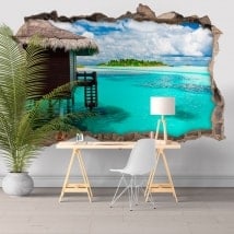 Wall stickers blue lagoon island 3D