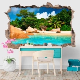 Decorative vinyl tropical island 3D