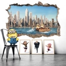 Wall Stickers minions in New York 3D