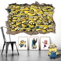 Wall Decal 3D minions