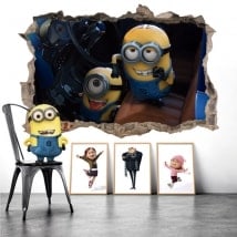 Stickers for wall minions despicable me 3D