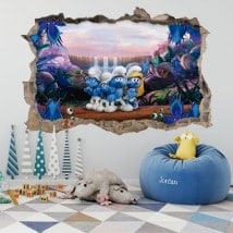 Wall stickers the Smurfs 3D