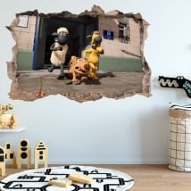 Vinyl wall hole Shaun 3D sheep