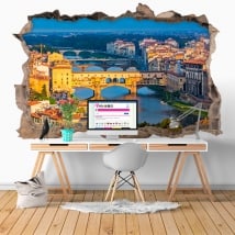 Decorative vinyl Ponte Vecchio Florence Italy 3D