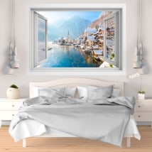 Wall stickers Winter in Hallstatt Austria 3D