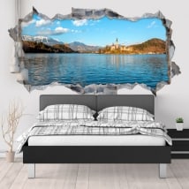 Decorative vinyl lake Bled Slovenia 3D