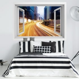 Wall stickers 3D night city