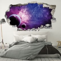 Vinyl walls planets and galaxy 3D